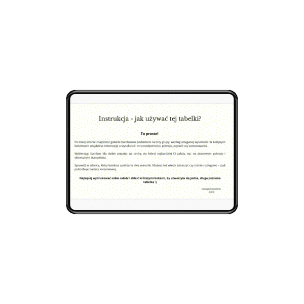 Zestaw dla projektantów 4 w 1: ebook o bambusach, tabela wyboru, webinar o zimowaniu + kalendarz prac - obrazek 12